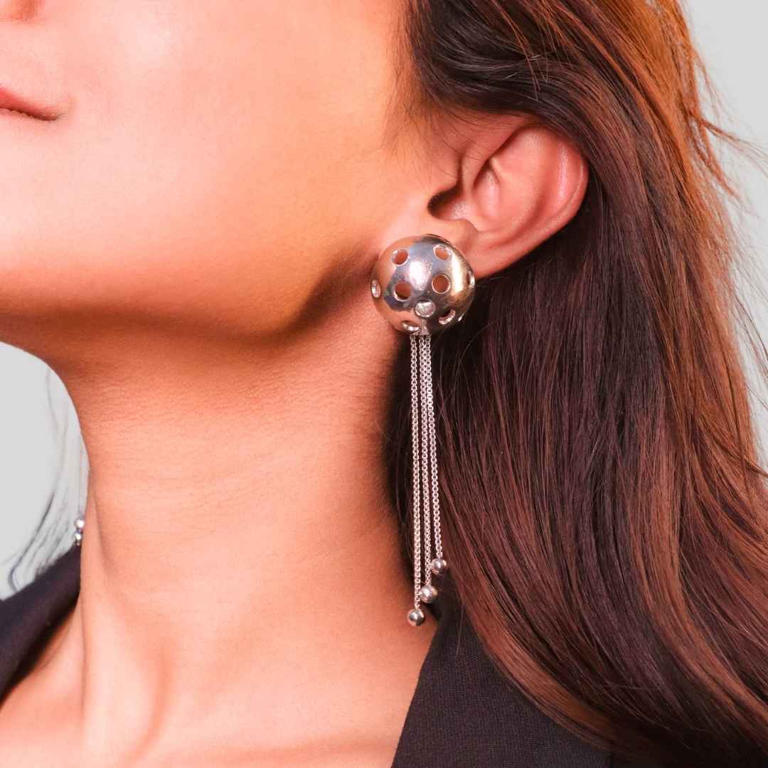 Galaxy Earrings Silver - House of Pehr