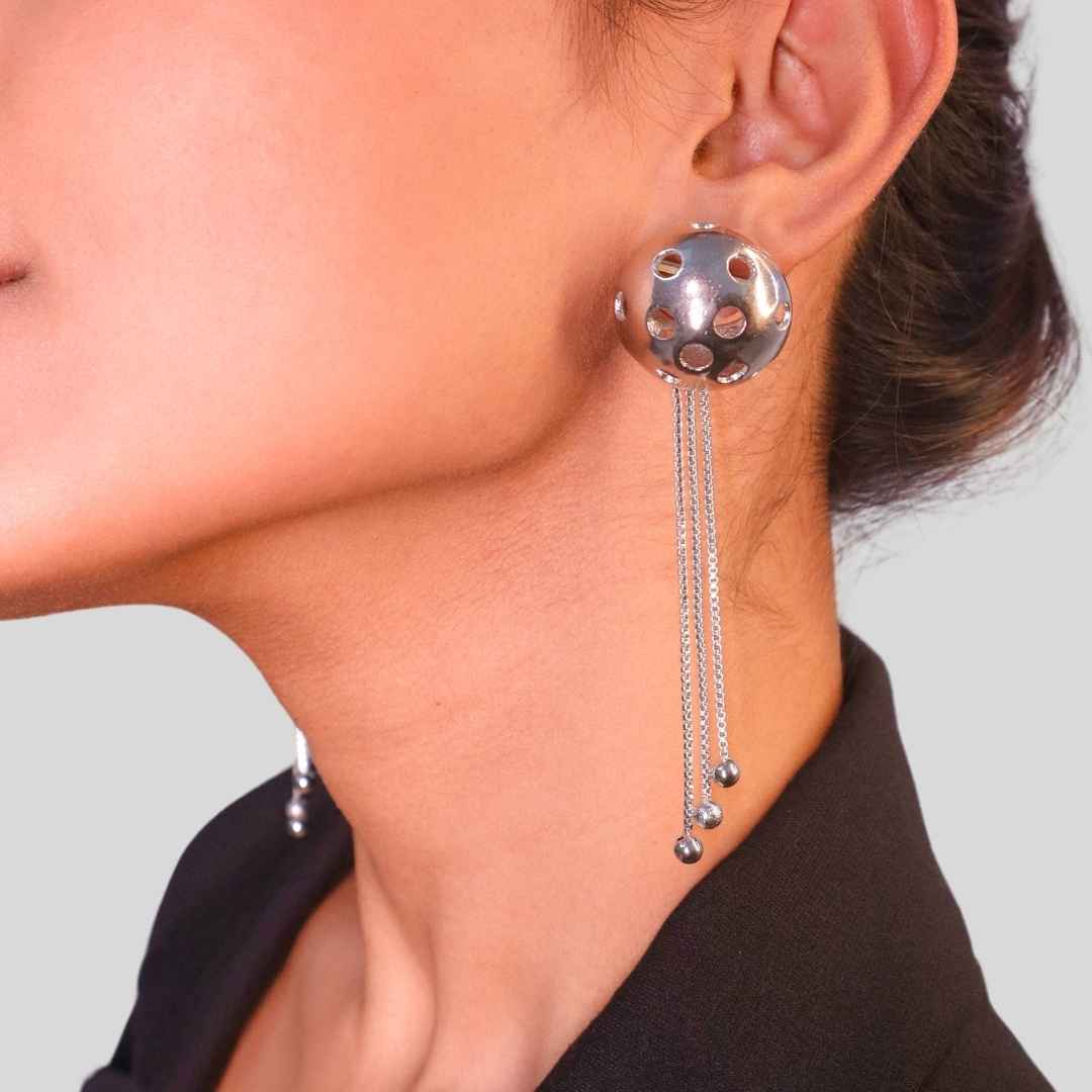 Galaxy Earrings Silver - House of Pehr