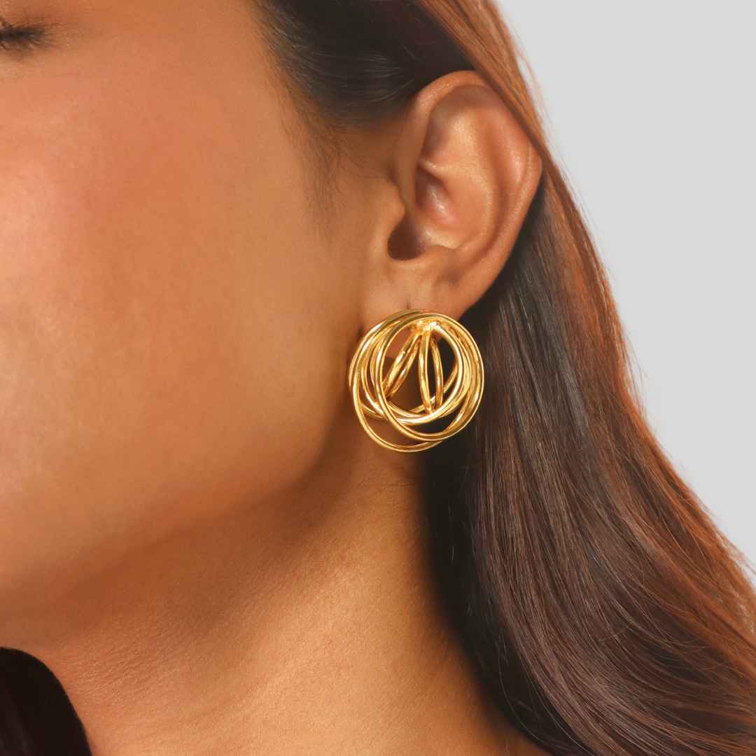 Swirl Earrings Gold Mini -House of Pehr