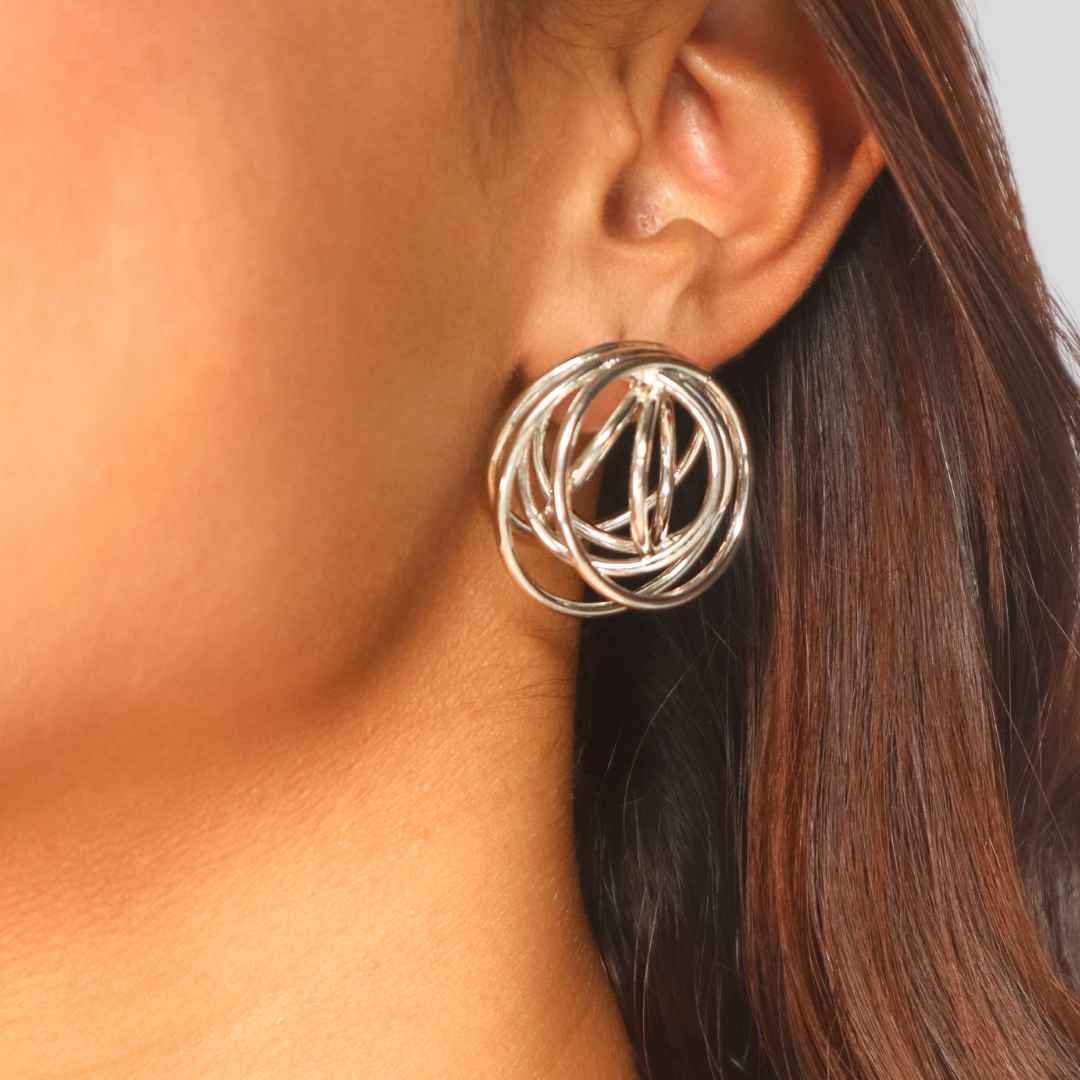 Swirl Earrings Silver Mini -House of Pehr