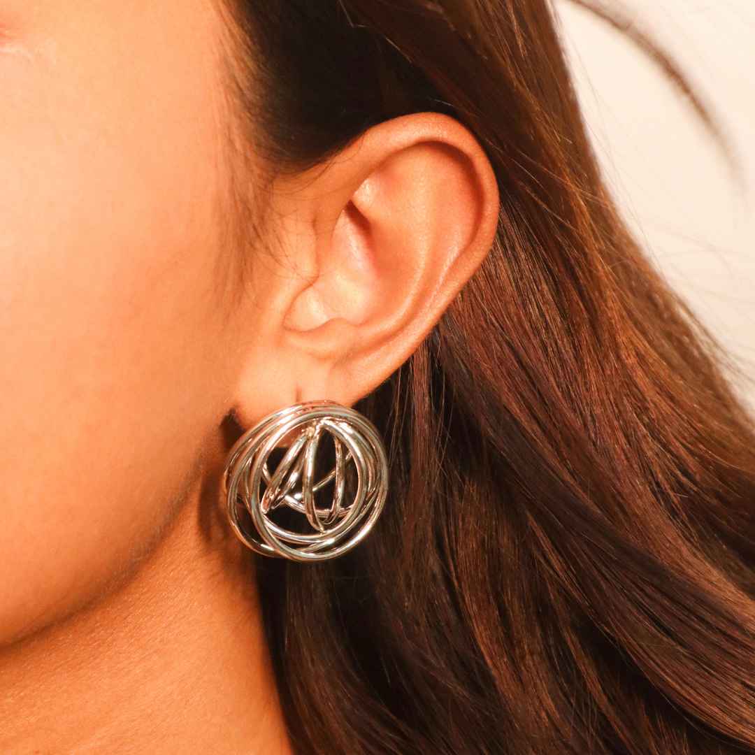 Swirl Earrings Silver Mini - House of Pehr
